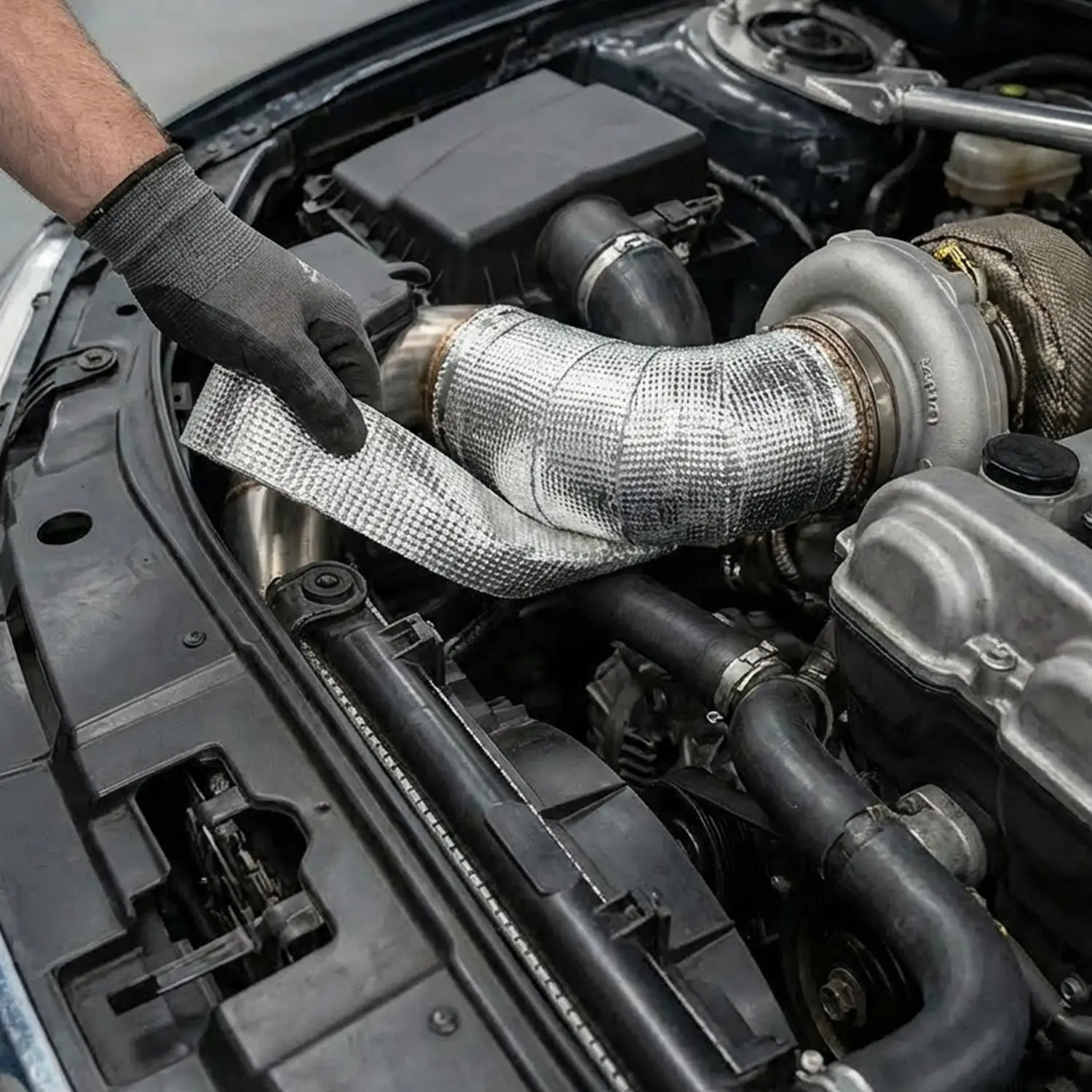 Exhaust Wrap Titanium - Cinta Térmica para Silenciador de Motocicleta,